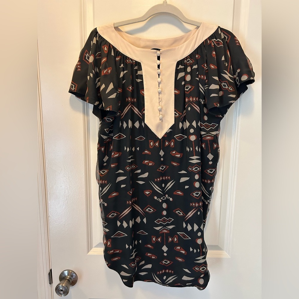 Dior Black and Cream Patterned Blouse